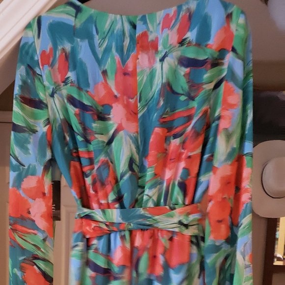 INC INTERNATIONAL CONCEPTS HAWAIIAN TROPICAL PRINT CHIFFON BOHO MAXI DRESS 6 - Picture 6 of 15